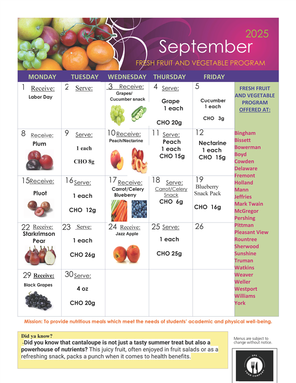 FFVP September Calendar